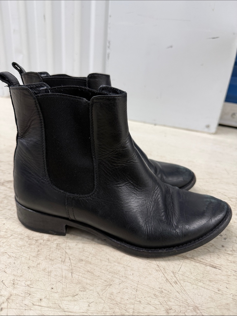 J.Crea Black Leather Chelsea Boots